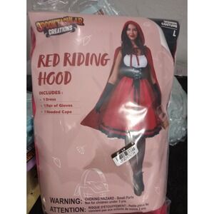 Women's Red‎ Riding Hood Costume Size Large Spooktacular Creations Dress Cape...